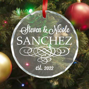 Couple Ornament | Personalized Crystal Ornament